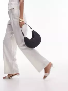 Брюки TOPSHOP Loose fit Pleated Pants, кремовый