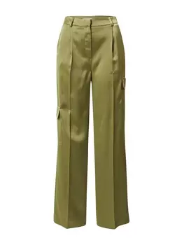 Брюки TOPSHOP Regular Pleat-Front Pants, хаки