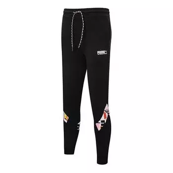 Брюки tracksuit pants 'black white' Puma, черный