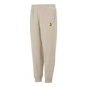 Брюки trend graphic logo pants 'beige' Puma, бежевый