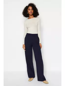Брюки trendyol Marlenehose, темно-синий
