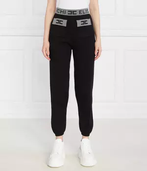 Брюки трикотажные Elisabetta Franchi Regular Fit, черный