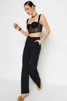 Брюки-трубочки Trendyol, черный