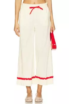 Брюки Tula с оборками на подоле Damson Madder, butter & red