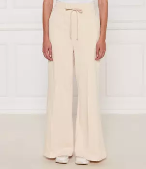 Брюки TWINSET flare fit, экрю