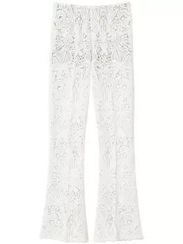 Брюки TWINSET с кружевными вставками, белый
