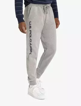 Брюки U.s. Polo Assn. Graphic Print Fleece Jogger, серый