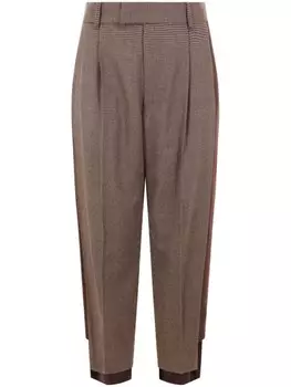 Брюки Undercover с узором «гусиная лапка», коричневый