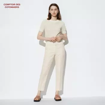 Брюки UNIQLO Comptoir de Cotonnier льняные, бежевый