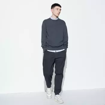Брюки UNIQLO хлопковые в рубчик, темно-серый