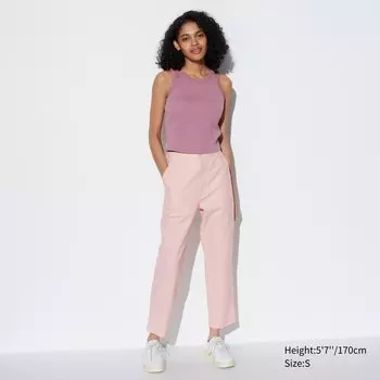 Брюки UNIQLO из льна, розовый