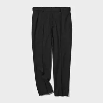 Брюки UNIQLO из шерсти удлиненные, черный