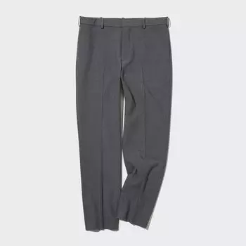 Брюки UNIQLO из шерсти удлиненные, серый