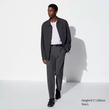 Брюки UNIQLO из шерсти удлиненные, серый