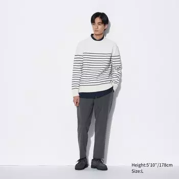 Брюки UNIQLO из шерсти укороченные, серый