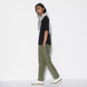 Брюки UNIQLO из смесового льна, оливковый