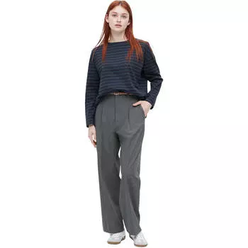 Брюки Uniqlo Pleated Wide, серый