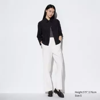 Брюки UNIQLO плиссированные, белый