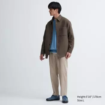 Брюки UNIQLO Relaxed хлопковые, бежевый