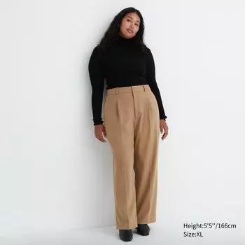 Брюки UNIQLO широкие, бежевый