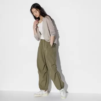 Брюки UNIQLO широкие, оливковый