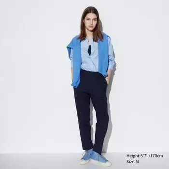 Брюки UNIQLO smart эластичные, темно-синий