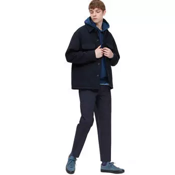Брюки Uniqlo Smart Comfort Ankle Length, темно-синий