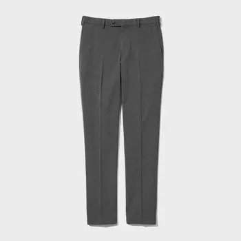 Брюки UNIQLO Smart Heattech укороченные, темно-серый