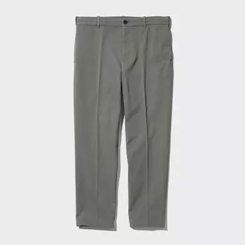 Брюки UNIQLO Smart хлопковые удлиненные, оливковый