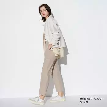 Брюки UNIQLO smart по щиколотку, бежевый