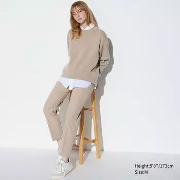 Брюки UNIQLO smart со скрытым поясом, бежевый