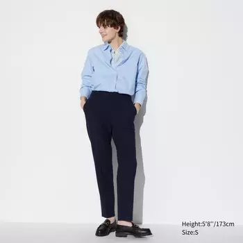 Брюки UNIQLO Smart удлиненные, темно-синий