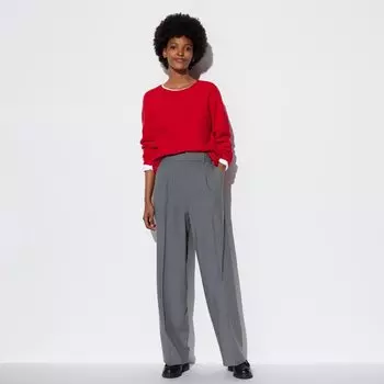 Брюки UNIQLO со складками, серый