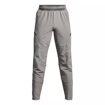 Брюки unstoppable brushed pants 'light milk grey' Under Armour, серый