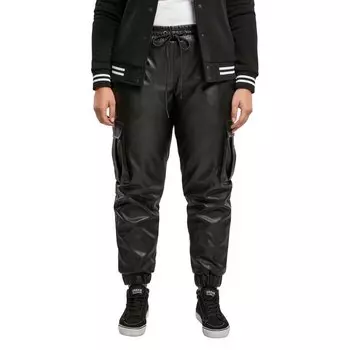 Брюки Urban Classics Faux Leather cargo, черный