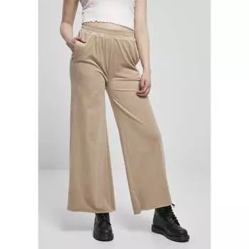 Брюки Urban Classics High Waist Straight Velvet, бежевый