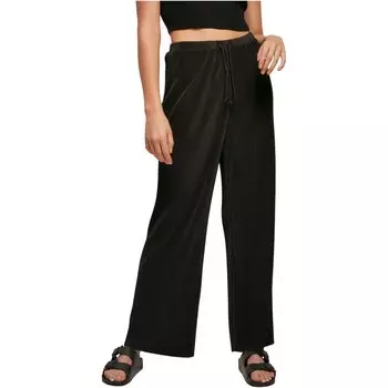 Брюки Urban Classics Plisse high waist, черный