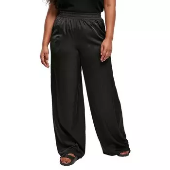 Брюки Urban Classics Satin Wide Mid Waist, черный