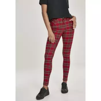 Брюки Urban Classics Skinny Tartan Gt, красный