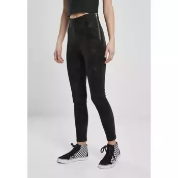 Брюки Urban Classics Washed Faux Leather, черный