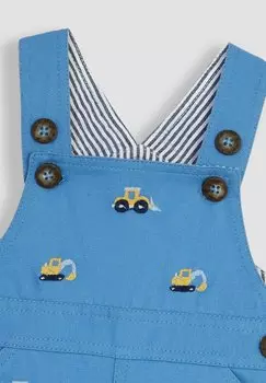Брюки-уздечки Tractor Embroidered Regular Fit JoJo Maman Bb, синий диггер