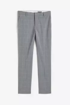 Брюки узкого кроя H&M Plaid Suit, серый