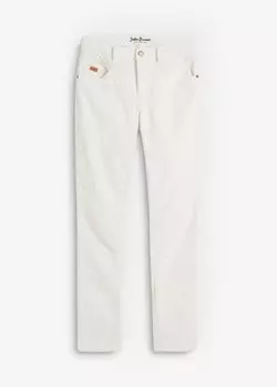 Брюки узкого кроя из эластичного вельвета с контрастной строчкой John Baner Jeanswear, белый