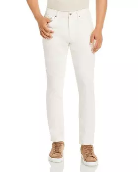 Брюки узкого кроя из эластичной махровой ткани Faherty, белый