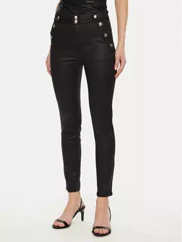 Брюки узкого кроя из искусственной кожи Morgan, черный