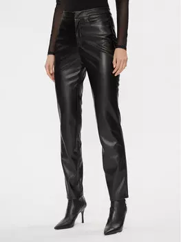 Брюки узкого кроя из искусственной кожи Noisy May, черный