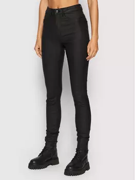Брюки узкого кроя из искусственной кожи Noisy May, черный