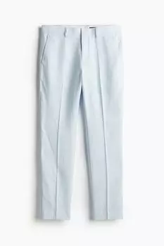Брюки узкого кроя из льна H&M, синий