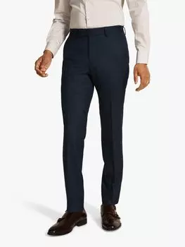 Брюки узкого кроя из перекрученной шерсти Moss London, синие