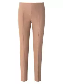 Брюки узкого кроя из шерсти и фланели Melissa Akris, цвет camel